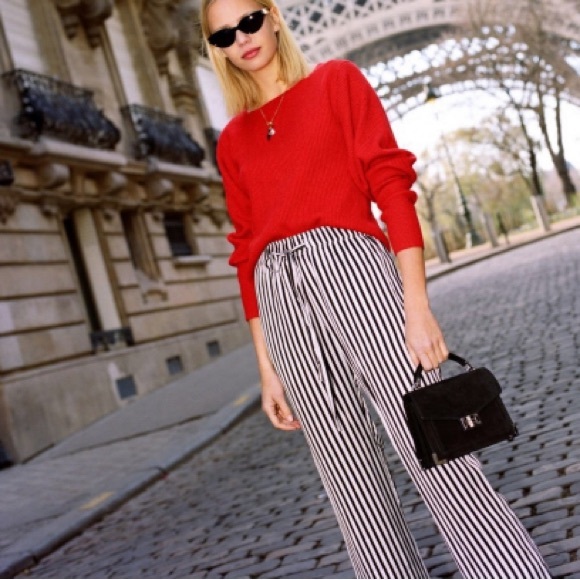 The Kooples Pants - The Kooples Voile Rouge Striped Drawstring Pants Sz 2 Alt Girl Punk Soft Grunge